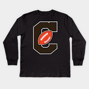 Big Bold Cleveland Browns Monogram Kids Long Sleeve T-Shirt